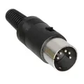 Produktbild: DIN Stecker Diodenstecker 5-polig mit Knickschutz schwarz zum löten