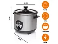 Produktbild: Edelstahl Reiskocher 1,5 Liter mit Warmhaltefunktion - elektrischer Reisgarer