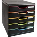 Produktbild: Exacompta Schubladenbox MODULO A4 5 geschlossene Schub Schwarz/Harlekin 301914D