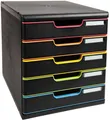 Produktbild: Exacompta Schubladenbox MODULO A4 Schwarz/Harlekin 5 geschlossene Schubladen