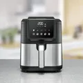 Produktbild: Heißluftfritteuse 5L XL Schwarz Edelstahl 1500W Touch Timer Programme