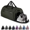 Produktbild: Fitgriff® Sporttasche & Reisetasche für Damen und Herren - mit Schuhfach & Nassfach - Tasche für Sport, Fitness & Reisen - Trainingstasche, Gym Bag (Army Green, 48 x 26 x 25 cm (Small))
