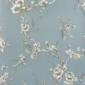 Produktbild: Chinesisch Orientalisch Aufblühen Baum Zweige Exotisch Vögel Tapete - Blau