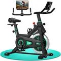 Produktbild: DMASUN Heimtrainer Fahrrad, Hometrainer Fahrrad mit großem Tablet-Halter und LCD-Display, Leises Ergometer Heimtrainer für Zuhause, Fahrradtrainer bis 160 kg Belastbar, Ideal für Indoor Cycling