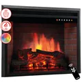 Produktbild: KAMINIO Elektrokamin LUCA - Elektrischer Einbaukamin mit Heizung, 3D-Flammeneffekt, 12 Flammenfarben, Fernbedienung - 23 Zoll