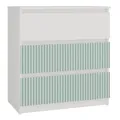 Produktbild: CDF Kommode mit Schublade Weiß Mint Kinder Schrank Kinderzimmer Schubladenschrank 3 Schubladen Malm Kommode viel Stauraum Geeignet für Wohnzimmer Schlafzimmer Komodenschrank Kleidung 40T x 70B x 75H