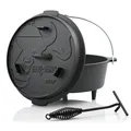 Produktbild: BBQ-TORO Dutch Oven 6 QT Premium Gusstopf Gusseisen Bräter 6 L mit Deckelheber