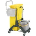 Produktbild: Vermop AquvaVIZ Wringboy Reinigungswagen Putzwagen mit Kunststoffeimer und integrierter Presse 176368