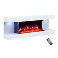 Produktbild: Elektrokamin BALDERIA Lumina - Wandkamin, LED Kamin, 3D-Flammeneffekt, 13 LED-Farben, 1,8 kW Heizleistung, Thermostat, Fernbedienung, Sicherheitsfunktionen, elektrischer Deko Kamin - Weiß