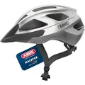 Produktbild: ABUS Rennradhelm Macator - sportiver Fahrradhelm für Einsteiger - auch für Zopfträger/-innen - für Damen und Herren - Silber, Größe S
