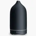 Produktbild: Moderner Keramik Aroma Diffuser - Aromadiffuser für ätherische Öle mit LED Licht 3-in-1: Ultraschall Diffusor, Luftbefeuchter und Nachtlicht - 100 ml Wassertank (Schwarz)