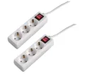Produktbild: Hama Steckdosenleiste 3 fach mit Schalter, 2er Set, Mehrfachsteckdose, 1,4m Steckdosenleiste 3-fach (Ein- / Ausschalter, Schalterbeleuchtung, Schutzkontaktkupplung, Kabellänge 1,4 m)