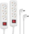 Produktbild: Hama Steckdosenleiste 3-fach 2er Set 1,4m Schalter 45° Stromleiste Weiß