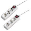 Produktbild: 2x Hama Steckdosenleiste 3-fach 1,4m Steckerleiste mit Schalter Schuko Typ F 45°