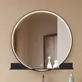Produktbild: Spiegel Lucande, Miren, Schwarz, für Badezimmer, Aluminium, Modern