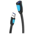Produktbild: Flacher USB 3.0 Extender - USB-Kabel Adapter 3m Schwarz
