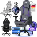 Produktbild: ELITESEATS Gaming Stuhl Ergonomisch [TESTSIEGER] Kratzerfreie Rollen Atmungsaktiv, 4D-Armlehnen, mit Fußstütze | Ergonomischer Gamingstuhl Stoff 150 kg Belastbarkeit | Gaming Chair