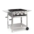 Produktbild: Gasgrill fahrbar Gasbräter 3-flammig 11kW Edelstahl-Brenner Neu BBQ P3EMFBAP