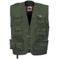 Produktbild: MFH Anglerweste Outdoor Weste, oliv, schwere Ausführung - S große aufgesetzte Rückentasche mit seitlichem Reißverschluss grün S