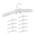 Produktbild: Relaxdays 50 x Kleiderbügel Satin, weich gepolstert, 360° drehbarer Haken, dekorative Schleife, Satinbügel, 38 cm breit, weiß