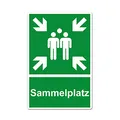 Produktbild: XXL Sammelplatz Schild 30 x 40 cm aus stabiler PVC Hartschaumplatte 5 mm Sammelstelle Sammelpunkt mit UV-Schutz von STROBO