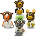 Produktbild: Bada Bing Graskopf 4er Set inkl. Wasserbehälter Waldtiere DIY Tiere – Rasenkopf Tierkopf mit Rasensamen – Experiment für Kinder – Spaß mit Lerneffekt – Geschenk Mitbringsel Kindergeburtstag Mitgebsel