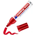 Produktbild: edding 500 Permanentmarker - rot - 1 Stift - Keil-Spitze 2-7 mm - wasserfest, schnell-trocknend - wischfest - für Karton, Kunststoff, Holz, Metall, Glas
