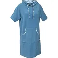 Produktbild: Erwin Müller Bademantel Unisex-Poncho mit Kapuze, Kurzform, Leichtfrottier, mit Kapuze, default, Leichtfrottier Uni blau L-XXL