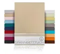 Produktbild: BEAUTEX Spannbetttuch Bettlaken aus Baumwolle, Premium Jersey Stoff 160g/m², Größe und Farbe wählbar (Standard - 90x200x30 cm, Beige)