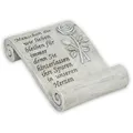 Produktbild: matches21 HOME & HOBBY Grabschmuck Schriftrolle 18 cm mit Spruch und Rose - wetterfeste Grab-Deko für Friedhof, Allerheiligen