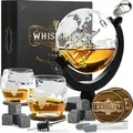 Produktbild: Whisiskey – Whisky Karaffe Set - Whiskey Geschenkset – Geschenke für Männer – Globus Dekanter 900ML, Geschenkbox, Whisky Gläser, Whiskey S...