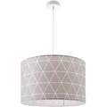 Produktbild: Deckenlampe Pendelleuchte Wohnzimmer Schlafzimmer Hängelampe Skandi Rauten E27 Grau (ø38cm), Pendelleuchte - Weiß - Paco Home