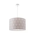 Produktbild: Paco Home Deckenlampe Pendelleuchte Wohnzimmer Schlafzimmer Hängelampe Esszimmer Esstischlampe Skandi Rauten Muster E27, Lampenart:Pendelleuchte - Weiß, Leuchten Farbe/Größe:Grau (Ø38cm)