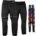 Produktbild: Motorradhose Herren mit 2CE Protektoren - Winddicht Biker Quad textil Hosen - Wash- & Abnehmbar Thermo-Futter, Kombi-Reißverschluss, Elastischer Bund - aus 4 Schichten & 2 Zipper Taschen Schwarz - 48