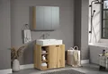 Produktbild: trendteam smart living - PureBliss - Badmöbel-Set Waschbeckenunterschrank + Spiegelschrank - Evoke Eiche - Rillenoptik - (BxHxT) 90 x 186 x 53cm - Badezimmermöbel mit edlen Metallgriffen