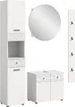 Produktbild: xonox.home 4 tlg. Badmöbel-Set Badezimmermöbel Badkombi Prisma weiß 91x187x37cm