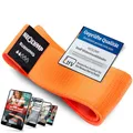 Produktbild: NEOLYMP Kurze Fitnessbänder Stoff mit Fitness Traningsprogramm E-Book - waschbare Resistance Bands, Widerstandsbänder, Gymnastikband, Fitnessband, Trainingsbänder, Klimmzugbänder (orange)