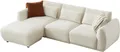 Produktbild: YHL Voyura 10-BEIGEWHITE Moderner Sofa mit Teddy-Flausch -Schaumfüllung & Rückenpolstern – Beigeweiß