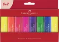 Produktbild: Faber-Castell 254667 - Textmarker Set TL 1546, 8er Etui, Neon Farben, mit langlebiger Keilspitze, Strichbreite 1-5 mm, nachfüllbar