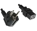 Produktbild: DINIC Netzkabel Stromkabel CEE 7/7 Schutzkontaktstecker auf C19 für 16A, VDE (3,00m, schwarz)