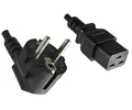 Produktbild: DINIC Netzkabel Schukostecker  E+F 90° auf C19 für 16A, 3m