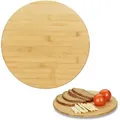 Produktbild: Relaxdays - Drehteller, rund, 360° drehend, zum Servieren, Gewürze, Öl, Marmelade, Käse, ø 32 cm, Bambus Drehplatte, natur
