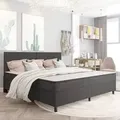 Produktbild: vidaXL Boxspring-Bettgestell Grau Stoff 200x200 cm