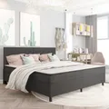 Produktbild: Boxspring-Bettgestell Grau Stoff 200x200 cm