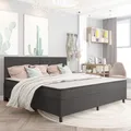 Produktbild: vidaXL Boxspring-Bettgestell Grau Stoff 200x200 cm ASS