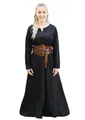 Produktbild: Battle-Merchant – Leichtes Mittelalter Kleid Milla – Wikinger Kleid für Damen – Mittelalter, Kostüm, LARP, Fantasy (L, Schwarz)