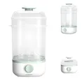 Produktbild: Kikkaboo Sterilisator und Dampfgarer 2 in 1 Clyde für 4-5 Flaschen Schalterknopf, Farbe:weiß grün