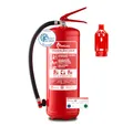 Produktbild: FireLoq 6kg Pulver Feuerlöscher für Brandklasse ABC mit 27A 183B C ergibt 9 LE Dauerdruck inkl. Prüfnachweis,Wandhalter und Manometer