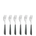 Produktbild: Kuppels PRISMA Kuchengabel-Besteck Set aus 18/0 Edelstahl, 6-teilig, für 6 Personen, hochwertige Kunststoffgriffschalen in Dunkelgrau, rostfrei & spülmaschinenfest