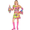 Produktbild: W WIDMANN MILANO Party Fashion - Hippie Kleid Damen, 60er Jahre Flower Power Kostüm, Retro Outfit für Karneval